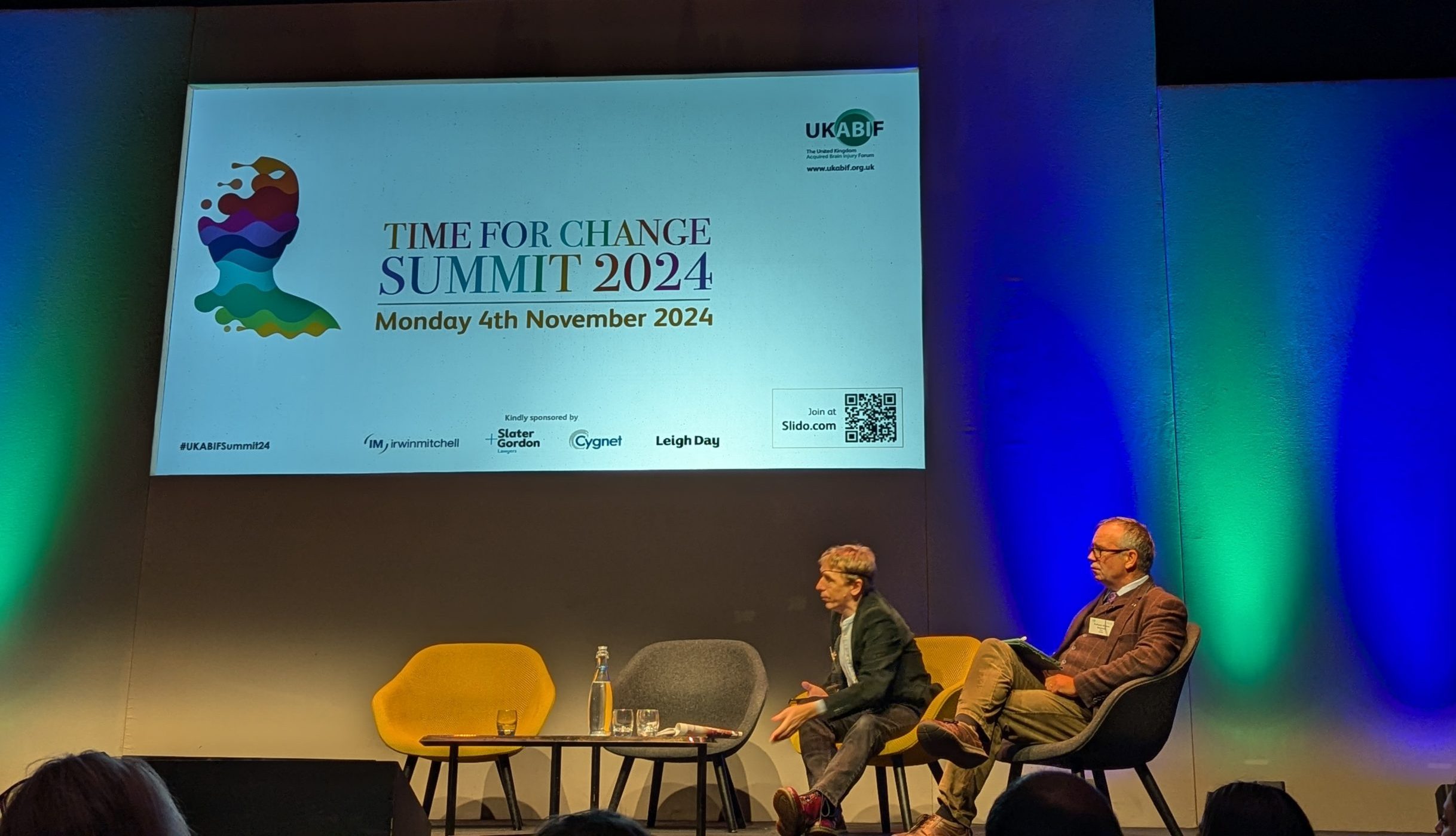 James and Andrew on stage at the UKABIF summit