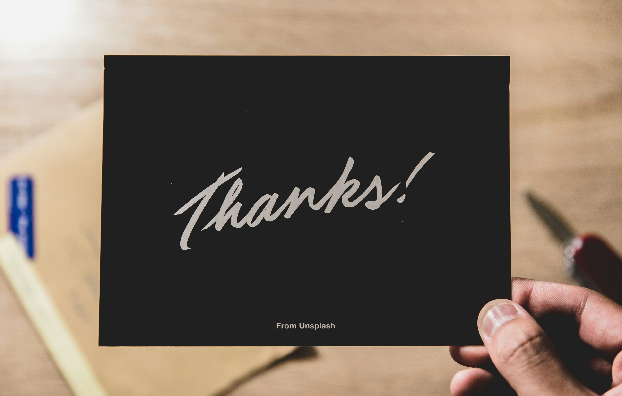 Thank you note Thank you card